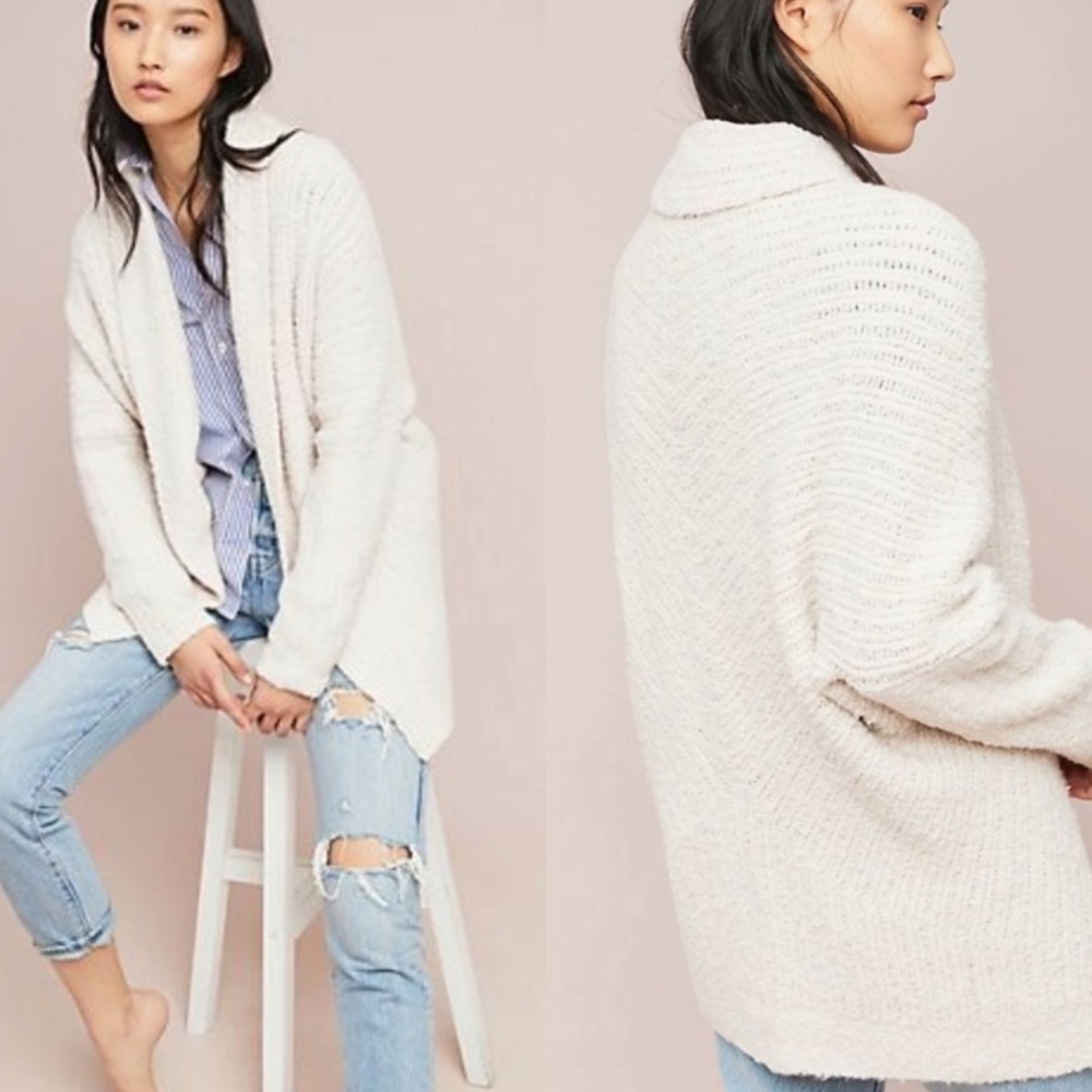 Anthropologie Sleeping on Snow Cream Sweater